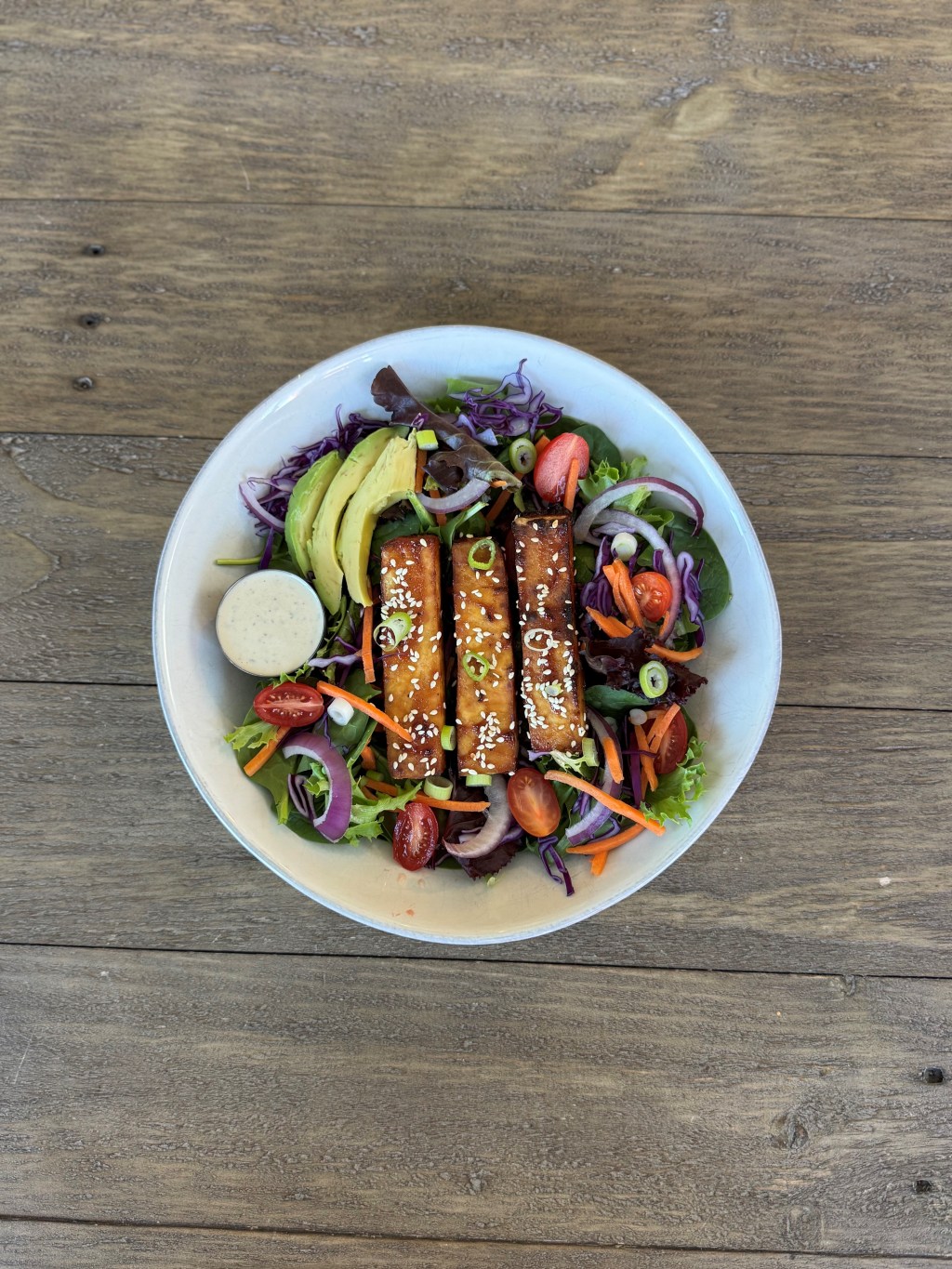 Barbeque-Crusted Tofu Salad with Sweet and Zesty Ranch